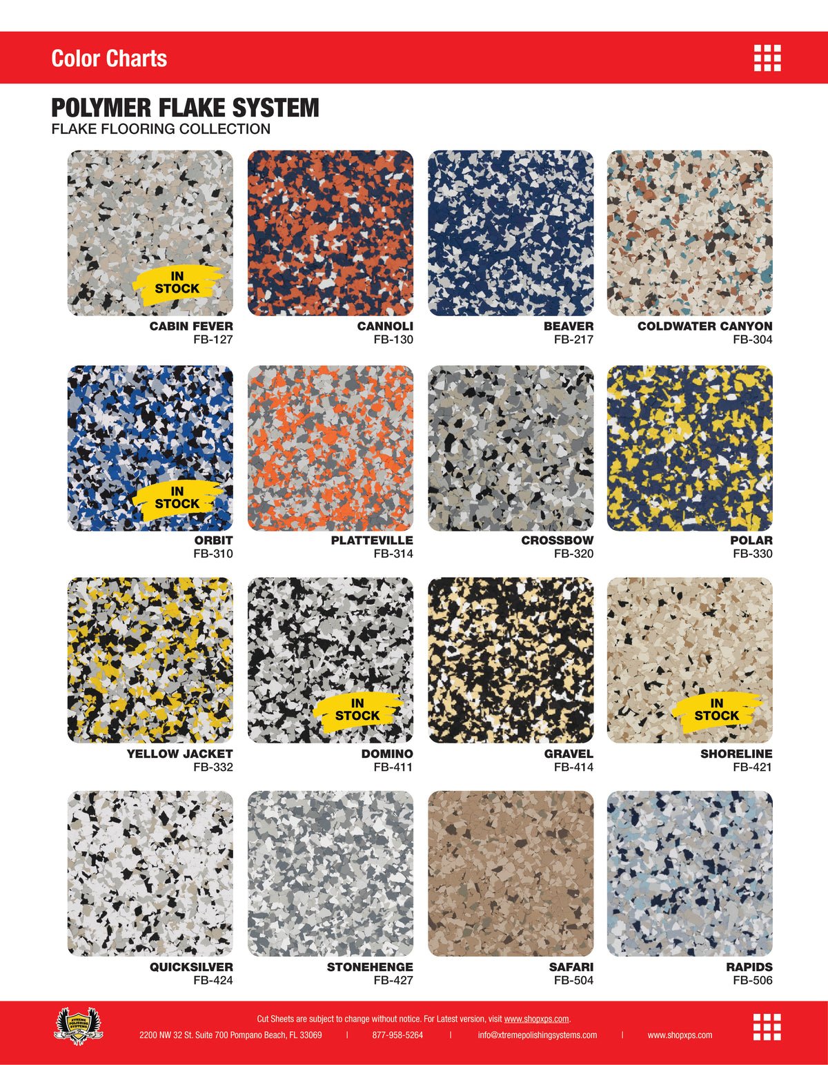 XPS Flake Floor color chart